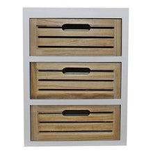 EliteKoopers - Cassettiera a 3 cassetti, colore: Bianco con cassetti in legno naturale con gambe rimovibili.