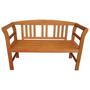 Garden Pleasure Legno Panchina Panca da giardino in legno massiccio mobili da giardino in legno duro braccioli Outdoor
