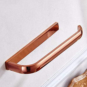 LLZGPZGJ Accessori da Bagno in Oro Rosa di Lusso Ottone Fissato al Muro Portasciugamani Portasciugamani Portaoggetti in Vetro Mensola Bagno Set di Hardware,Towel Ring