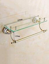 C.N. CN Portasciugamani da Bagno, Servizi igienici Scaffale Singolo in Vetro Appendiabiti Doppio Strato Scaffali da Bagno in Stile Europeo Che garantiscono qualità, portasciugamani,50 * 14cm