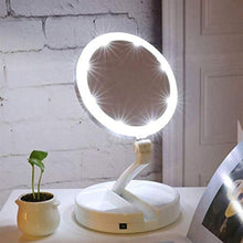 HMMN Specchio a LED Portatile Pieghevole, Specchio Trucco Illuminato LED a Due Lati Illuminato Specchio cosmetico Illuminato con Luce dimmerabile