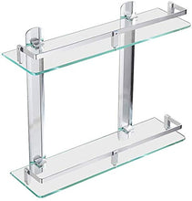 AINIYF Bagno Bagno Doccia Mensola Organizzatore Parete Punch-Free Vetro temperato rettangolo 2 Tiers Alluminio dello Spazio Cosmetic Rack, 2 Metodi di Installazione (Dimensioni: 40x13x39cm)