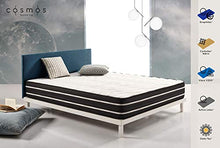 COSMOS | Activated Carbon | Materasso Matrimoniale Memory 160x190 cm | 24 cm | Lattice con Carbone Attivo e Schiuma Termosensibile V200 | 7 Zone Comfort con Tecnologia Anti-Stress Purificante