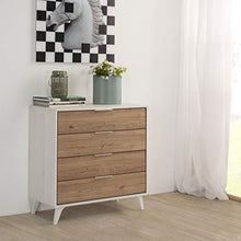 VS Venta-stock Cassettiera Koln 4 cassetti Color Bianco/Legno, 80 cm (Larghezza) 40 cm (profondità) 84 cm (Altezza)