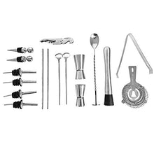 YLJB Strumenti per La Preparazione di Cocktail BARTANDER Kit 20 Pezzi Boston Cocktail Shaker Set Rotante Suit da Staffa Rotondo per Bevande Miste Jigger per Cena Portatile