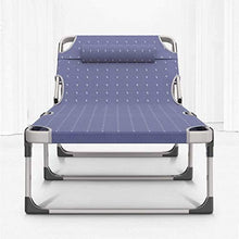 FGDSA Sedia da Letto Pieghevole Lettini da Sole Letto Singolo Letto da Campeggio Ufficio Siesta Letto Reclinabili Letto da Ospedale Letto Semplice con Rinforzo Cuscino Regolabile Blu