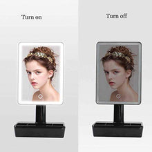 SHJMANPA Regolabile Lighted Makeup Mirror,Specchio da Trucco con Luce LED Specchio Cosmetico Illuminato Portatile Specchio Makeup Professionale Touch Screen 360° Girevole dimmerabile