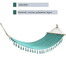 Luxurygarden Amaca da Giardino per Esterno, Moderna Design Macrame, Verde Acqua in Cotone e Poliestere | 200x100h