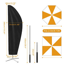Awroutdoor Fodera Protettiva per Ombrellone, Copertura protettiva per ombrellone, Oxford 420D polyester, Impermeabile, antipolvere e resistente ai raggi UV(Con asta telescopica)280*30*81*45cm