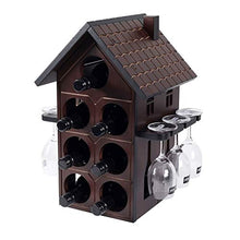 Decorazione Domestica Vino Rack Pratica di Legno Vino Rack controsoffitto 6 Bicchieri di Vino Rack 7 Wine Bottle Holder Container