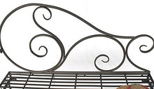 DanDiBo DY140488 - Panchina da giardino in metallo, resistente alle intemperie, 123 cm, panca a 2 posti, con schienale in metallo, colore: Marrone anticato
