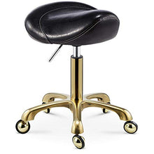 Poltrone Nubao Maestro Massaggio Gambe Sgabello con ruote, regolabile Artista Sgabello con Gold Frame PU nero Sedile cuoio sintetico, altezza regolabile 40-66 cm, Reggere il peso di 160 Kg, Parrucchie