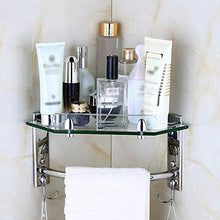 HYJMJJ Great Coat Ganci, Vetro Trasparente Bagno Scaffale, Multi-Function portasciugamani in Silver-Plated a Parete in Acciaio Inox Tieni la Grande Vita.