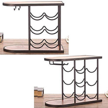 Scaffale Legno Porta Vino Cremagliera Del Vino Creativa Porta Bottiglie E Vetro - Decorazioni Per La Casa, Può Contenere 6 Bottiglie Di Vino Rosso E 2 Bicchieri Da Vino