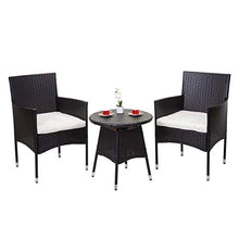 Mendler Salottino polyrattan HWC-G27 tavolino con 2X poltrone Marrone Cuscini Avorio