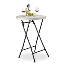 relaxdays, bianco Tavolo Bistrot Rotondo,Tavolino Pieghevole,Platica,Resistente alle Intemperie,Metallo,HLP 110x80x80 cm, plastica