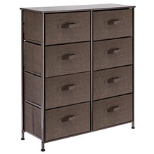 mDesign Cassettiera moderna per camera da letto, corridoio, bagno, ingresso ecc. – Canterano in fibra sintetica, struttura in metallo e ripiano in legno MDF– Comò con 8 cassetti – marrone scuro