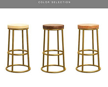 SZQ-Sgabelli da Bar Ferro Battuto di Legno Solido Sgabello, Round Restaurant Cafe Reception Sgabello Retro Style Stabile Pranzo Sgabello Sedia da Bar (Color : C, Size : 75CM)