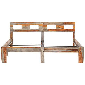 Montloxs Camera da Letto giroletto in Legno massello di Palissandro, Stile Moderno familiare Pratico giroletto in Legno massello di Palissandro 205 x 185 x 73 cm -Grigio Stile 2