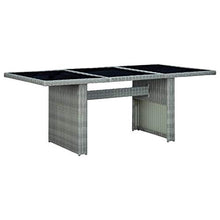 Qnotici Tavolo da Giardino con Struttura in Acciaio, Tavolo da Giardino in Legno massello di Acacia da Esterno Pratico Tavolo da Giardino 200 x 100 x 74 cm-Grigio Chiaro e Nero