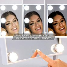 HFFFHA Specchio con luci per Tavolo da Trucco Specchio da Trucco Illuminato con 12 lampadine a LED dimmerabili e Alimentatore Plug-in