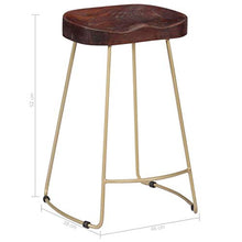 Sgabelli da Bar Gavin 2 Pezzi Sgabelli da Bar Sedie da Cucina 46x38x52 cm Legno con Barra d'Acciaio