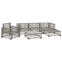 vidaXL Set Divani da Giardino 6 pz con Cuscini Foderati Lavabili Modulare Leggero Elegante Arredi da Esterno in Polyrattan Grigio Telaio in Acciaio