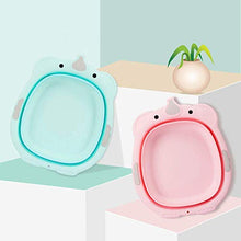 HYISHION Pieghevole Pieghevole Bacino for Bambini lavabo Bambino Portatile lavabo Faccia in plastica Antiurto Vasca e lavabo Piedi, Rosa Blu 2PCS SKYJIE (Color : Pink 2pcs)