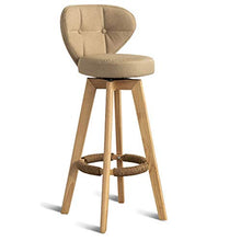 Sgabelli Da Bar Sedia moderna moderna di legno del lino per il ristorante della prima colazione Sedia della barra di cena del caffè di legno Adatto Per Bancone Caffetteria ( Color : Beige , Size : A )