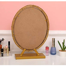 HXYSJ Specchio Ovale Specchio da Bagno Moderno Elegante ， Specchio per Trucco da Tavolo ， Mirro da Barba Unico ， con Stand （Colore: Oro ， Dimensioni ： 37,5 Cm X 52 Cm） Moda