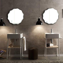 Specchio semplice di modo rotonda senza telaio bagno specchio di trucco Modern Hotel Casa Wallmounted ondulate laterale Specchio Veranda bellezza specchio decorativo Specchio for il trucco Ingrandire