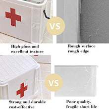 LICHENGTAI Scatola di medicina portatile in plastica per uso domestico, kit di pronto soccorso 24,5 x 17,5 x 13,5 cm, contenitore per medicinali per casa, clinica, ospedale, bianco