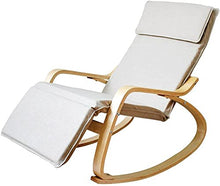 Comodo Rocker in Legno Relax Sedia a Dondolo Sedia reclinabile con braccioli e poggiapiedi reclinabili Regolabili per Adulti Pieghevole Pausa Pranzo a Dondolo Sedia a Dondolo estat