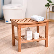 XIAOSHAN Sgabello da Bagno in Bambù Antiscivolo Due Strati Donne Incinte Vasca Da Bagno E Doccia Panca di Sicurezza Sedile Stile Giapponese Doccia Sgabello