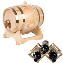 HWhome Secchio Multiuso per Uso Domestico Botte di Vino, Dispenser per Vino in Quercia da 3 Litri Adatto per Conservare Il Liquore di Whisky di Vino Brandy Dando Una Cremagliera del Vino Rosso