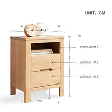 Comò e cassettiere Comodino Comodino in Legno massello armadietto per Camera da Letto Semplice Armadio di classificazione Due cassetti Camera da Letto (Color : Wood Color, Size : 40 * 30 * 55cm)