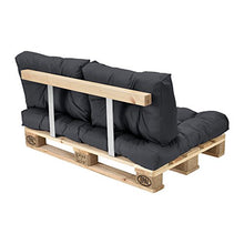 [en.casa] Cuscini per Paletta Euro-sofá tavolozze - Set di 3 - Cuscino Seduta + Cuscino Schienale [Grigio Scuro] Divano Paletta Euro-sofá in/Outdoor