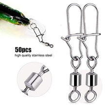 Focket 50 PZ 2# 4# 5# 6# 8# Connettori da Pesca, Cuscinetti da Pesca in Acciaio Inossidabile Perni a Scatto con Gancio Connettore Girevole a Rotazione(2#)
