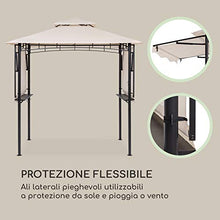 blumfeldt Steakhouse Wings - Gazebo per Barbecue, Dimensioni: 235 x 242 x 145 cm (LxAxP), Parasole/Parapioggia: Poliestere 160g Idrorepellente/Antifiamma, 2 Tettoie Laterali Apribili, Beige