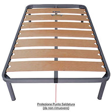 SomnusSana - Rete in Ferro con Piedi e Doghe Larghe in Legno cm 105x195 H30 Una Piazza Mis. Personalizzata