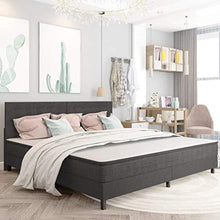 FAMIROSA Letto a Molle Grigio Scuro in Tessuto 200x200 cm-4715