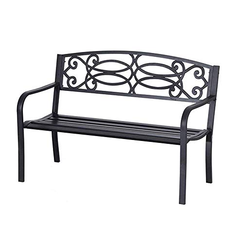 GaoF panchina Doppia per Esterni per Uso Domestico, panchina per Il Tempo Libero in Cortile in ghisa in Metallo, mobili per Esterni, Veranda, Balcone, panchina, usata in Giardino, Prato, Ponte