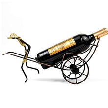 RongWang Portabottiglie da Vino Stand Rickshaw Decor Caddy Piano d'appoggio da Tavolo Portabottiglie Portabottiglie da Vino Regalo da Cucina per la casa Mensola per Vino