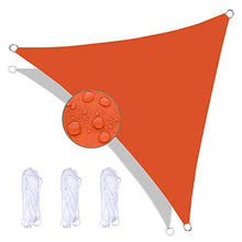 FFDL Vela Triangolare 5X5X5M, Impermeabile Tenda a Vela Parasole da Esterno Sicurezza Varie Dimensioni Compreso Corda di Fissaggio per Verande Arancia