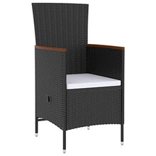 vidaXL Set da Pranzo da Giardino 5 pz con Cuscini in Polyrattan Nero