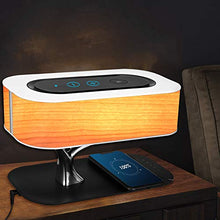 GJCrafts lampada da comodino da caricabatterie senza fili con Altoparlante Bluetooth, Lampada da Notte per albero da Modalità da Sonno Regolazione Continua touch dimmerabile lampada da tavolo.