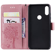 Robinsoni Custodia Compatibile con Xiaomi Play Cover Folio a Fogli Mobili Cover Libro Pelle PU Case Taccuino Cover Portafoglio Custodia Libretto Retro Flip Caso Gatta in Rilievo Cover,Rosa