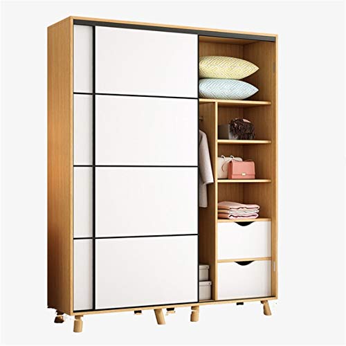 SuDeLLong Armadio Home Bedroom Piccolo Appartamento Modern Semplice Semplice Camera Affitto Camera Porta Scorrevole Armadio per Bambini Armadio Anta (Colore : Natural, Size : 190x50x160cm)