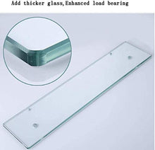 GDFEH Scaffale in Vetro temperato Bagno a Parete Scaffale di Vetro a Muro a Parete con ripiano da Bagno Protettivo in Acciaio Inox 304