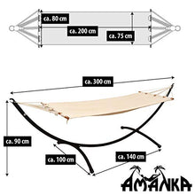 AMANKA Amaca da Giardino con Supporto - 300x100cm Outdoor Indoor - Lettino con Telaio in Metallo